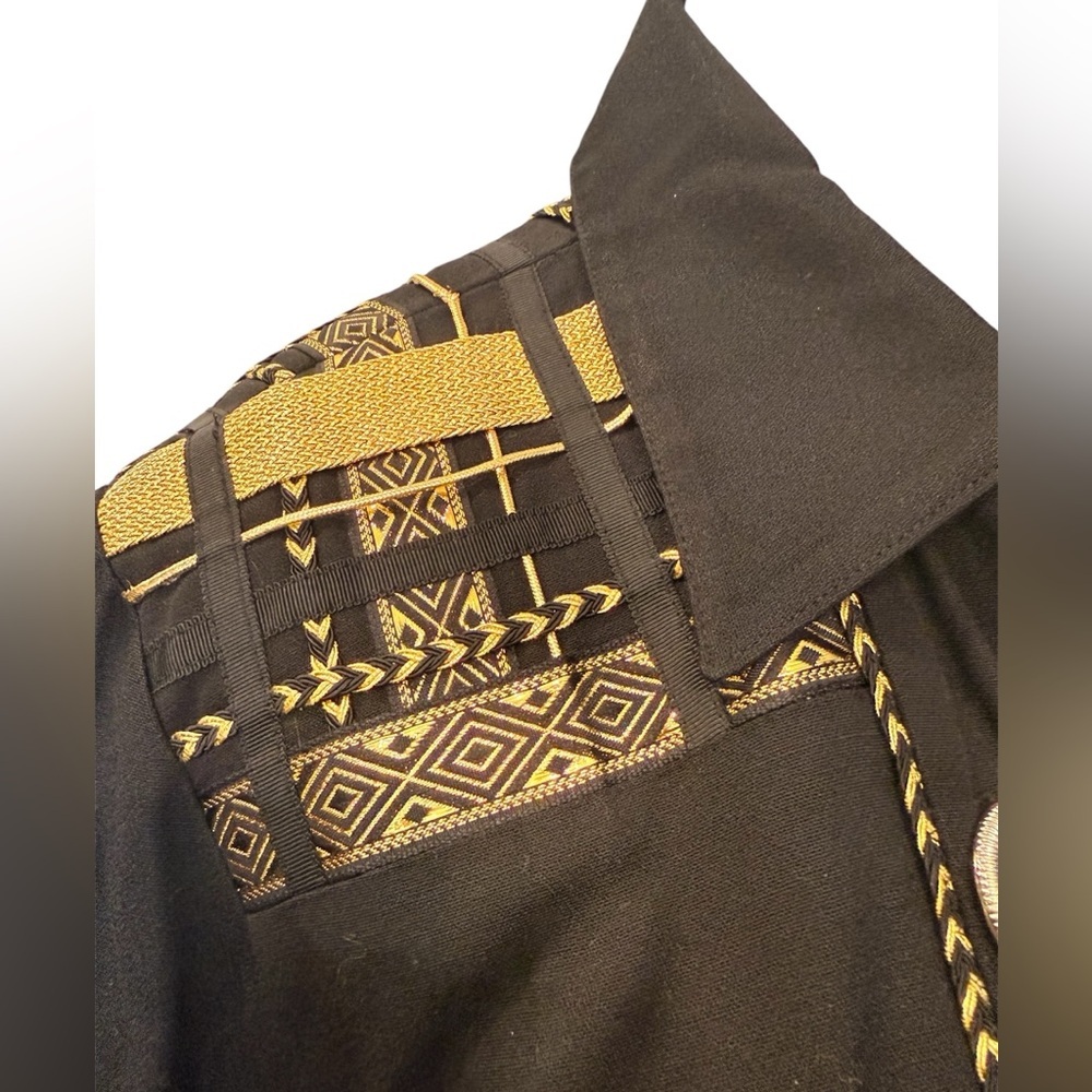 Vintage Black and Gold Double Breasted Jacket - Picture 3 of 7